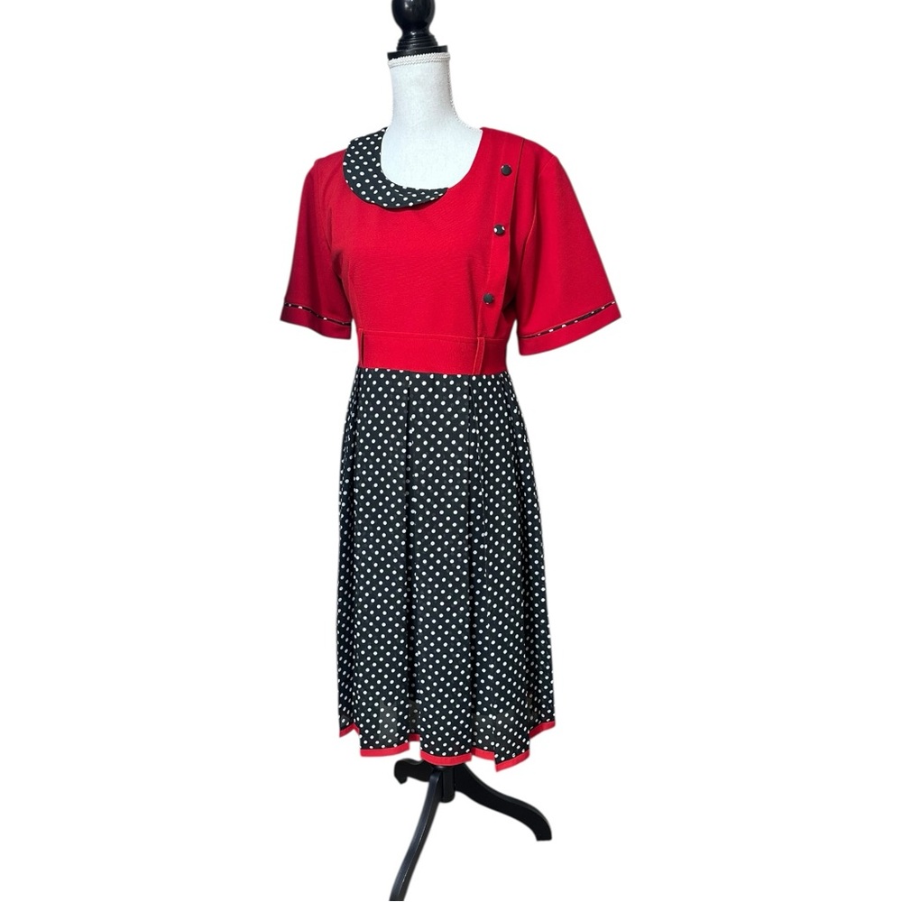 Red and Black vintage retro Polka Dot Dress